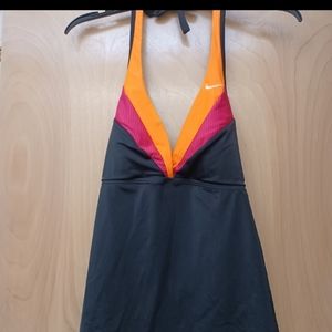Nike Black Pink Orange Swim Tank Top Sz M B